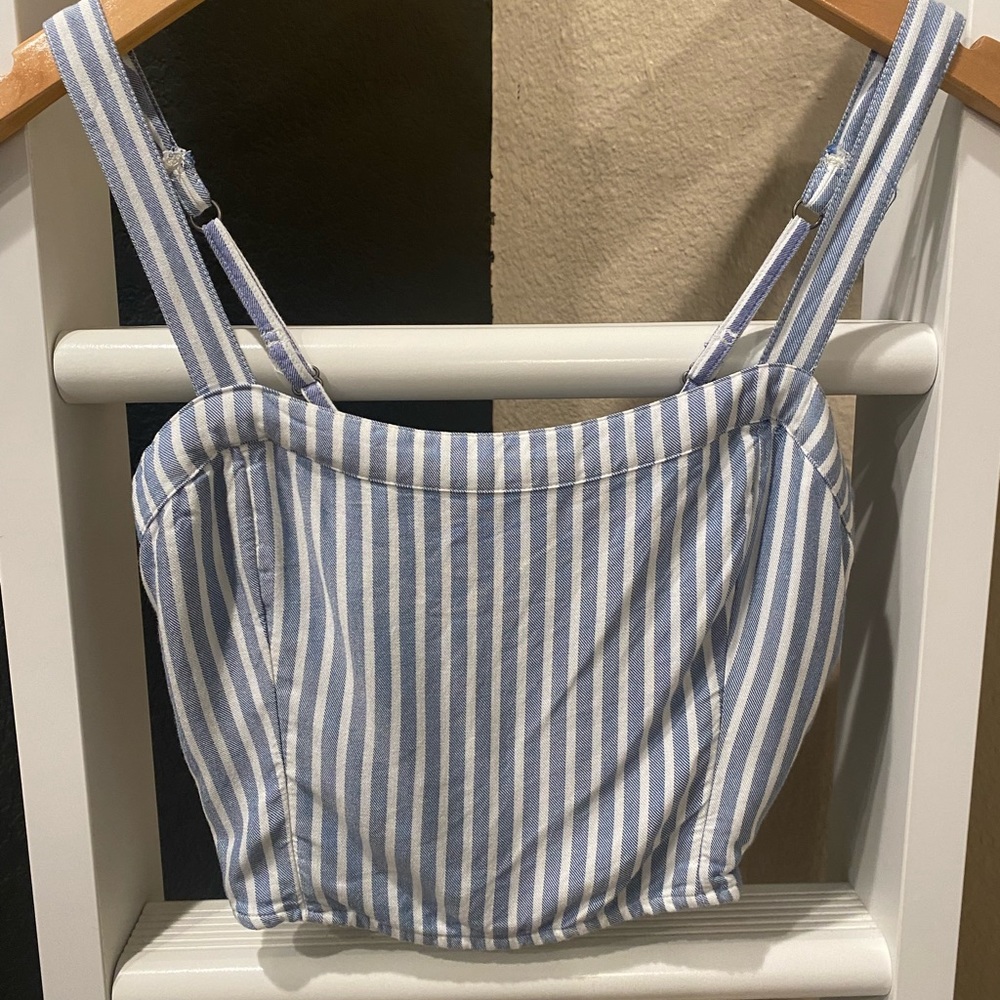 Hollister blue and white stripe set